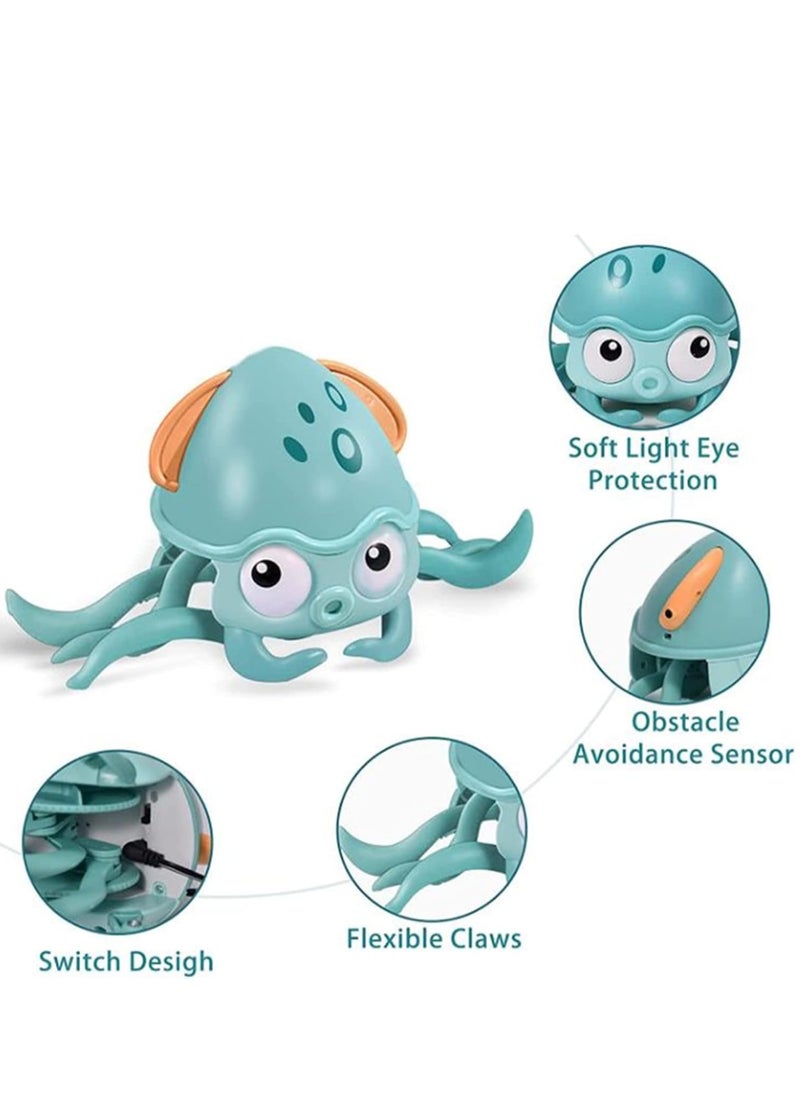 TFIXOL - Baby Crawling Toy Musical Octopus Toy, Toddler Interactive Crawling Octopus Toy with Music, LED Light Up and Automatically Avoid Obstacle, Moving Toy for Toddler Babies Boys Girls - Image 1