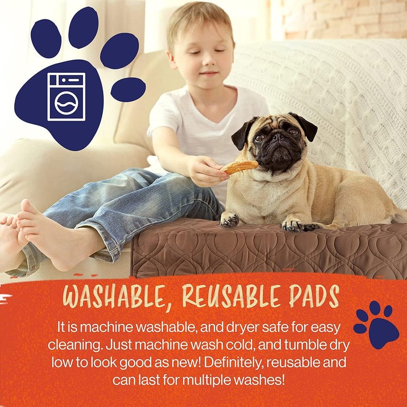 PETMAKER Waterproof Pet Mat - 36x28 Partial Couch Covers for Dogs, Cats, or Kids - Quilted Non-Slip Furniture Protector Pad (Brown) - Image 3