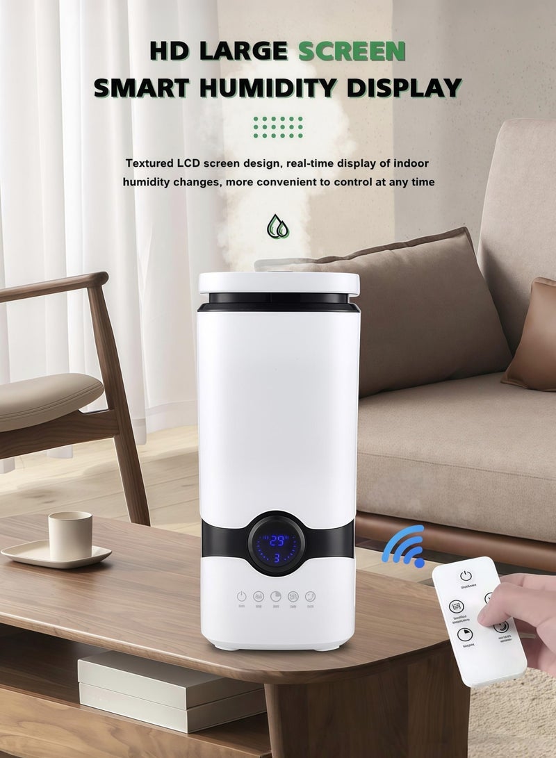 4L Ultrasonic Air Humidifier，Capacity for Large Rooms up to 40m2，Touch Control, Remote control，LED Display，Warm Mist, Auto Shutoff， with Remote, for Baby, Home, Office and Plant  - Image 3