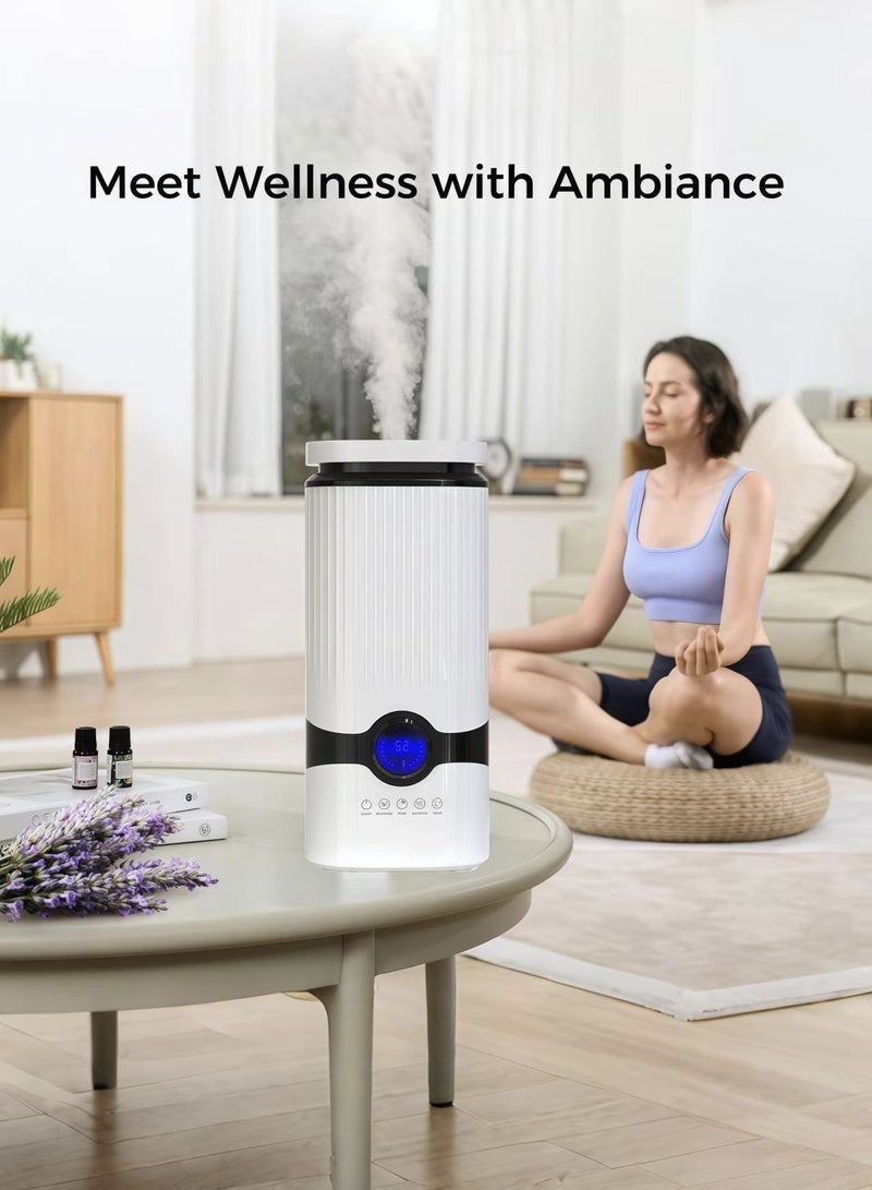 4L Ultrasonic Air Humidifier，Capacity for Large Rooms up to 40m2，Touch Control, Remote control，LED Display，Warm Mist, Auto Shutoff， with Remote, for Baby, Home, Office and Plant  - Image 4