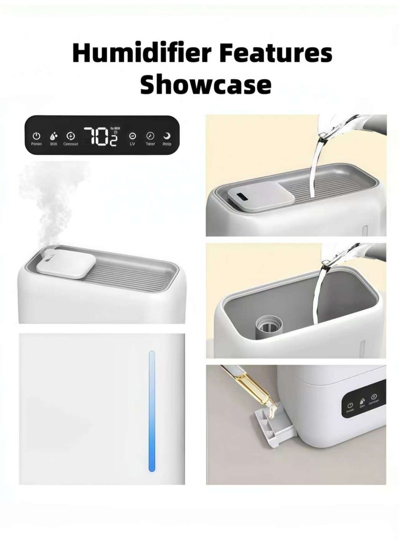 Ultrasonic Air Humidifier, Covers 430 sqft, 360° Mist Circulation，UV Sterilization，Dual-mode (touch/remote) mist control, Auto Humidistat and Intelligent Silence, Water Level Indicator, Aroma Tray for Oils -  White - Image 5