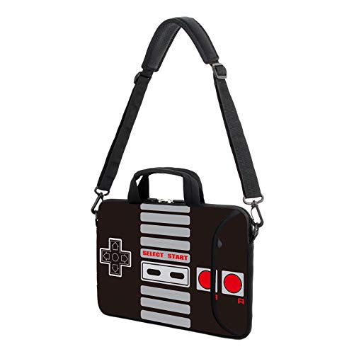 AMARY 14" 15" 15.4" 15.6" laptop sleeve chromebook case adjustable shoulder strap with handle accessory pocket for men women (Games) - Image 4