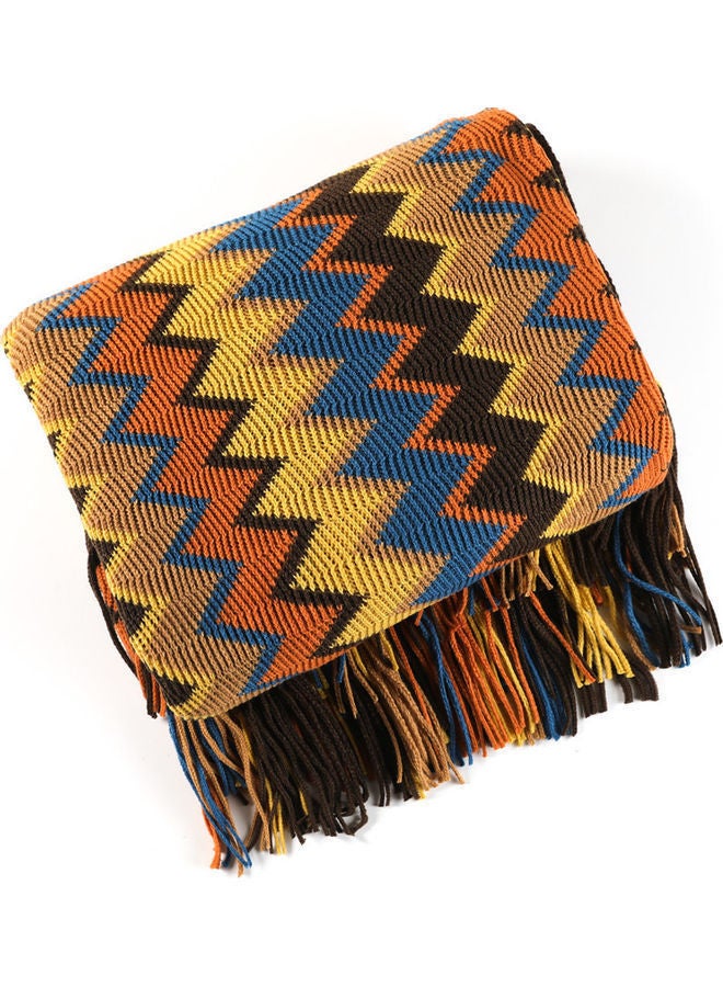 NIBEMINENT Striped Sofa Blanket Polyester Multicolour 130x170cm - Image 1