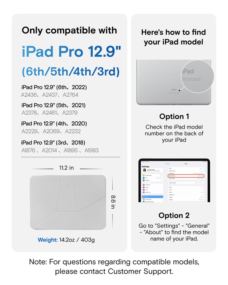 MOFT Dynamic Folio Case for iPad Pro 12.9"(6th/5th/4th/3rd Gen. 2022/2021/2020/2018)-[Reinforced Corner Protection] Stable Slim Magnetic Stand with 20+ Viewing Angles, Premium MOVAS Leather, Jet Black - Image 2