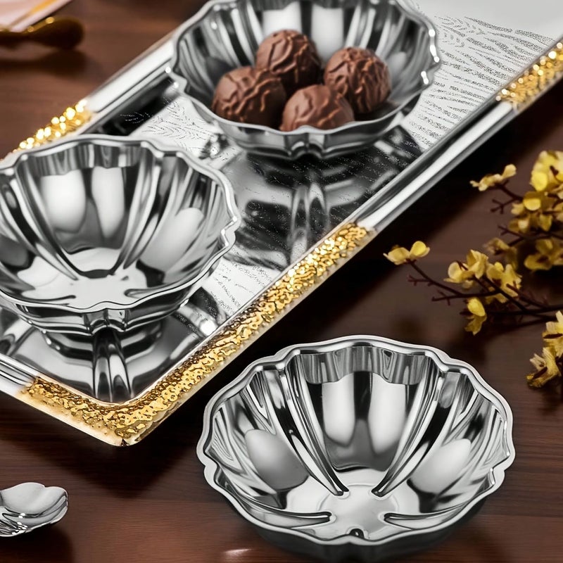 1 Pcs Stainless Steel Dessert Cup Cute Bowl Candlestick Serving Tray For Home Hotel Restaurant Party - Image 5