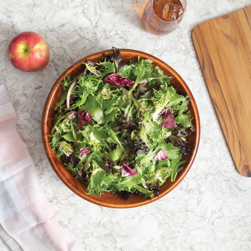 Lipper International وعاء دائري بحافة ليفر إنترناشيونال بتشطيب الكرز للسلطات أو الفواكه 12 بوصة قطر × 4 بوصة ارتفاع وعاء واحد - Image 5