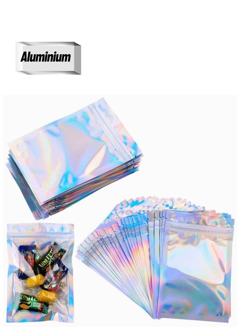Y&D 100PCS Resealable Ziplock Pouch Mylar Foil Bags Food Pouches Flat Metallic Storage for Party Favor 14x20cm  - Image 1