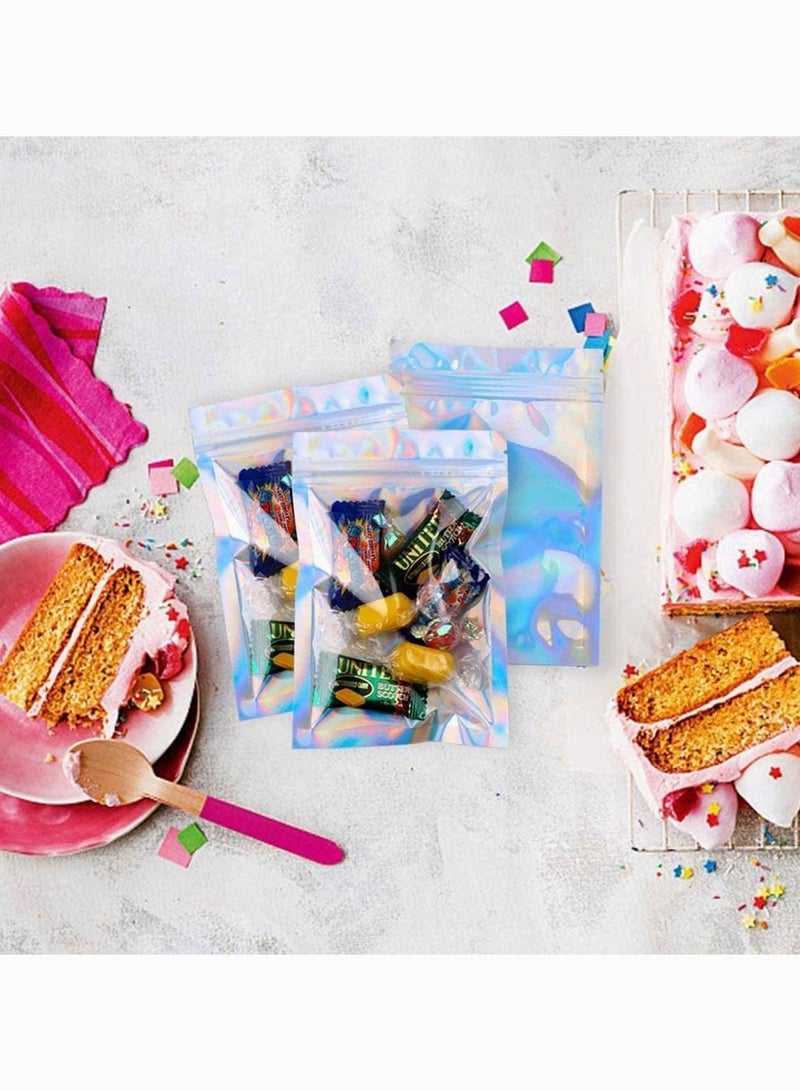 Y&D 100PCS Resealable Ziplock Pouch Mylar Foil Bags Food Pouches Flat Metallic Storage for Party Favor 14x20cm  - Image 3
