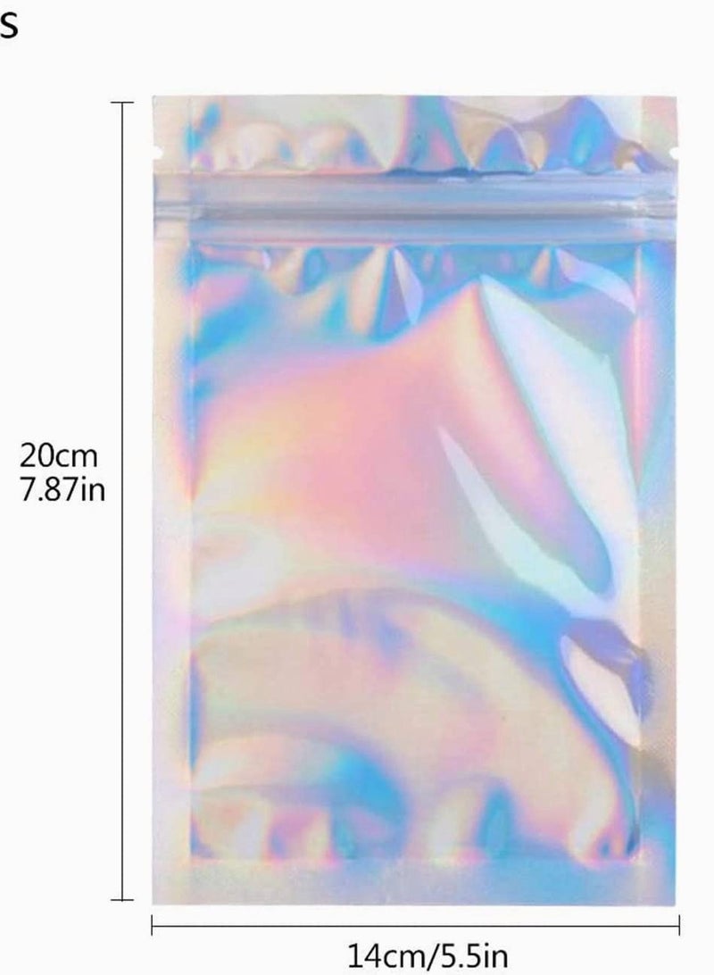 Y&D 100PCS Resealable Ziplock Pouch Mylar Foil Bags Food Pouches Flat Metallic Storage for Party Favor 14x20cm  - Image 5