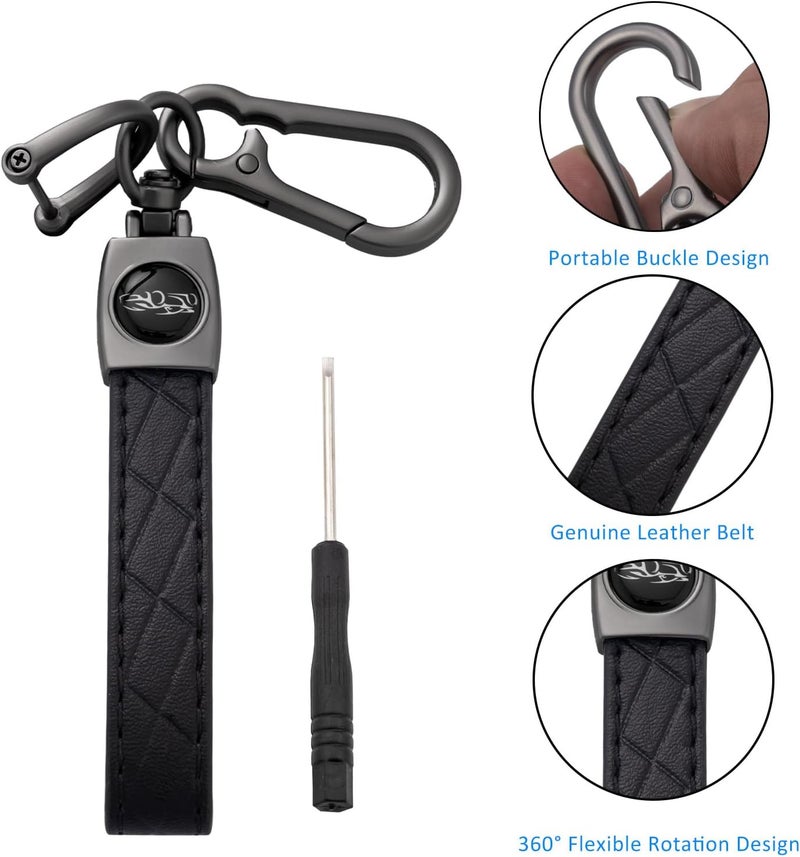Flensent Key Fob Cover with Keychain for Toyota Models 2012-2019 - Black - Image 5