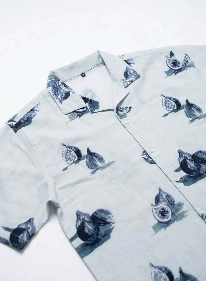 Truloom Blue Men Relaxed Printed Casual Shirt for Men | Best Price UAE
