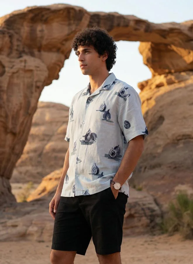 Truloom Blue Men Relaxed Printed Casual Shirt for Men | Best Price UAE