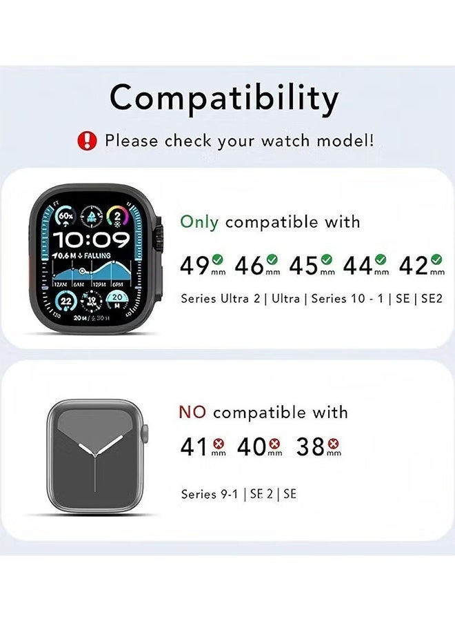 إتش إل تيك سوار رياضي من النايلون متوافق مع ساعة Apple Watch مقاس 42 مم/44 مم/45 مم/46 مم/49 مم - حزام قابل للتعديل وجيد التهوية لساعة iWatch Ultra 2/SE/Series 10/9/8/7، سوار بديل خفيف الوزن ومقاوم للعرق للرجال والنساء (حبر) - Image 5
