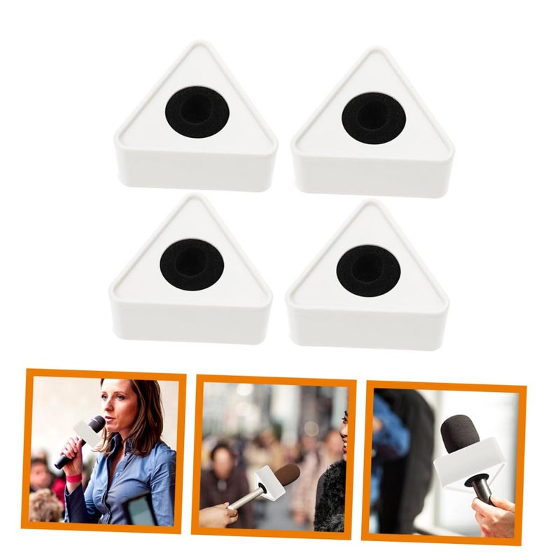 4 Pack Triangular Microphone Flags for Interviews Conferences Easy to Carry Secure Fit - Image 5