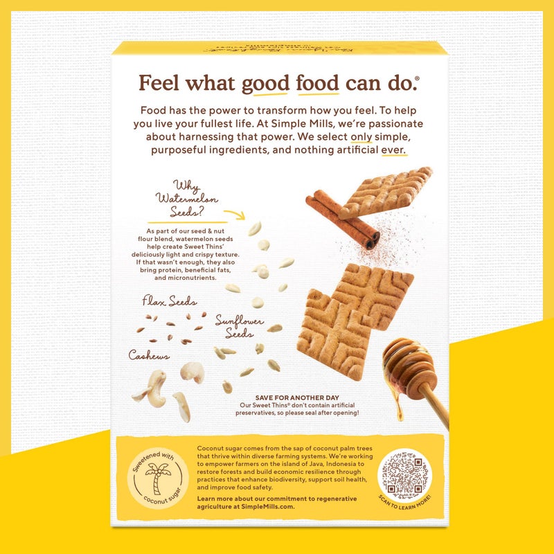 Simple Mills Honey Cinnamon Seed & Nut Flour Sweet Thins, Paleo Friendly & Delicious Sweet Thin Cookies, Good for Snacks, Nutrient Dense, 4.25oz, Pack of 1 - Image 5