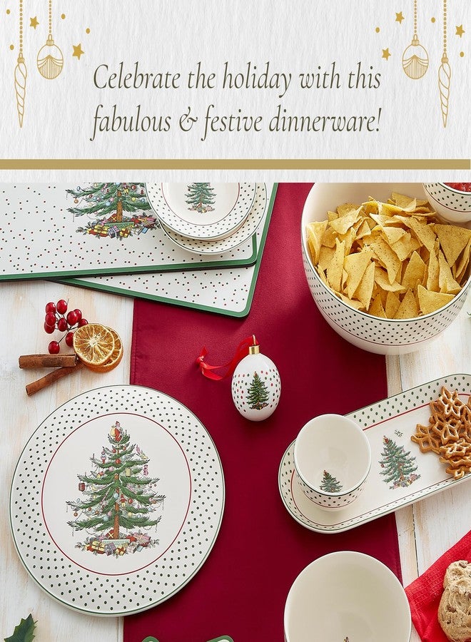 Spode Christmas Tree 6" Polka Dot Tidbit Plates (Set of 4) - Round Appetizer Plates with Festive Polka Dot Border - Dishwasher, Microwave & Freezer Safe Porcelain for Holiday Entertaining - Image 5