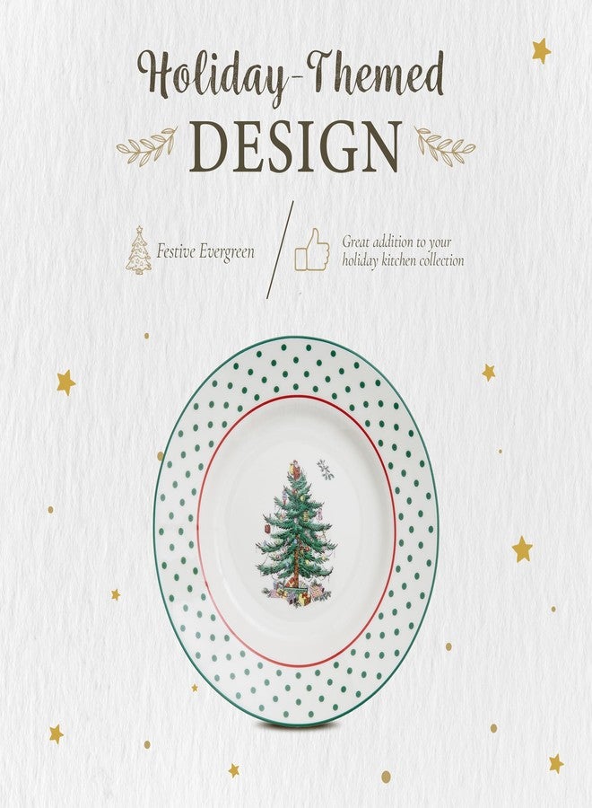 Spode Christmas Tree 6" Polka Dot Tidbit Plates (Set of 4) - Round Appetizer Plates with Festive Polka Dot Border - Dishwasher, Microwave & Freezer Safe Porcelain for Holiday Entertaining - Image 3