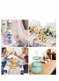 Y&D 3 Tier Round Cake Stand Party Food Server Display Set Dessert Slate Serving White Porcelain with New Fittings (3 Stand)  - Image 2