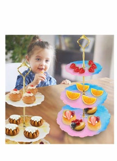 Y&D 3 Tier Round Cake Stand Party Food Server Display Set Dessert Slate Serving White Porcelain with New Fittings (3 Stand)  - Image 5
