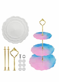 Y&D 3 Tier Round Cake Stand Party Food Server Display Set Dessert Slate Serving White Porcelain with New Fittings (3 Stand)  - Image 1