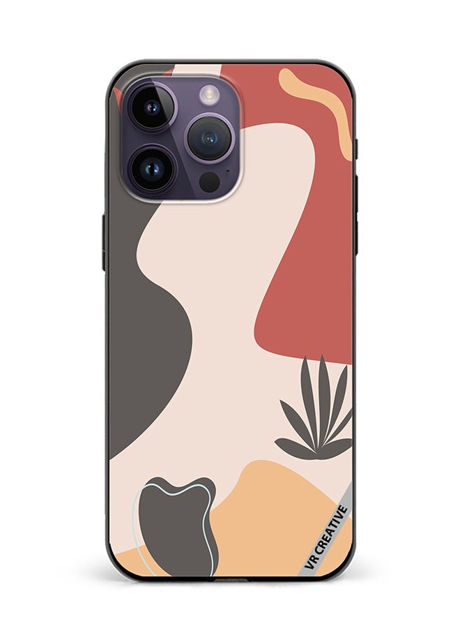 VR CREATIVE Protective Case Cover For Apple iPhone 15 Pro Printable Template With Abstract Geometric Shapes, Nature Aesthetic Texture, Design Multicolour - Image 1