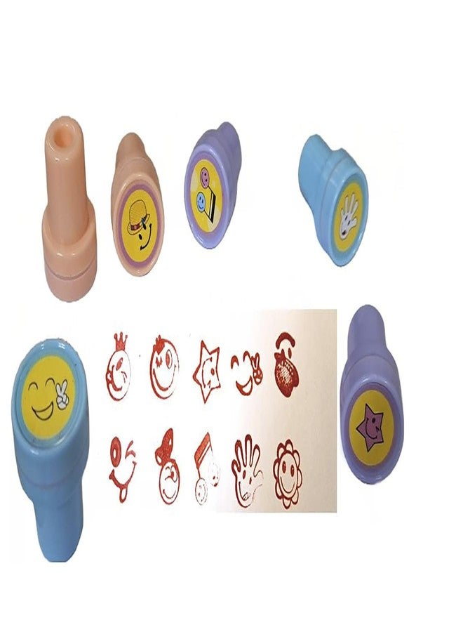 Sellon1 20 Pcs Emoji Stamps for Kids - Self -Ink Stamps for Favor, Carnival Prizes, School Stampers, Goodie Bag, Halloween, Best Return Gifts(Smile Design 2) - Image 4