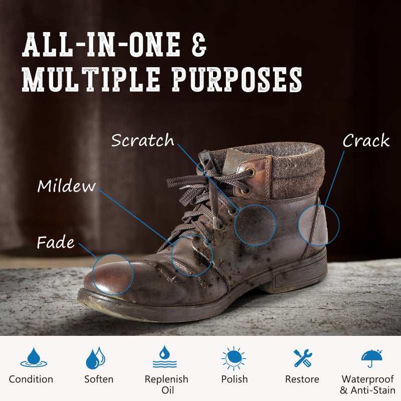 MEKER Mink Oil, Mink Oil for Leather Boots, All-Natural Leather Conditioner with Sponge, Restore Shoes, Jackets, Hats, Baseball Gloves, Saddles and Harnesses, 3.52oz - Image 3