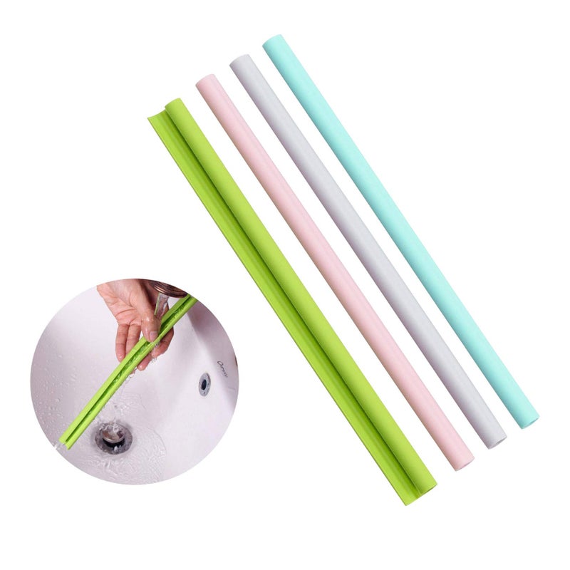 Evron Reusable Silicone Straws  Openable  Washable Easy to Clean Straight Smoothie Straws  4 Pcs BPA Free EcoFriendly Cold  Hot Compatible 