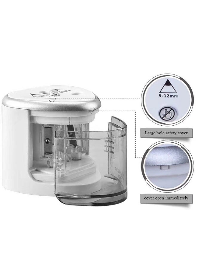 تن ون الكهربائية مزدوجة حفرة براية أقلام مجموعة مع 2 استبدال شفرات جهد شحذ للفنانين والطلاب - Image 1