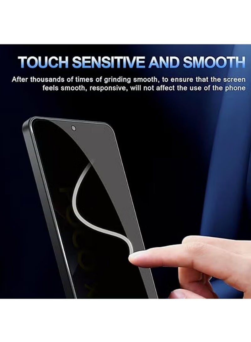 إكس ليفيل قطعتان من واقي شاشة لهاتف Infinix Note 50s 5G، حواف منحنية، غطاء كامل، زجاج مقسّى، مقاوم للأشعة فوق البنفسجية - أسود شفاف - Image 4