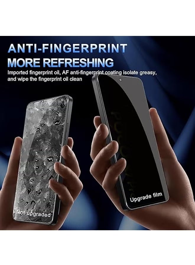 إكس ليفيل قطعتان من واقي شاشة لهاتف Infinix Note 50s 5G، حواف منحنية، غطاء كامل، زجاج مقسّى، مقاوم للأشعة فوق البنفسجية - أسود شفاف - Image 5