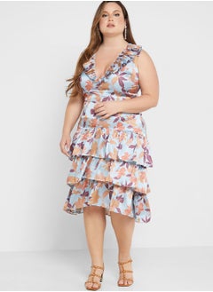 Anaya with Love Curve Floral Print Ruffle Detail Dress  - Image 4