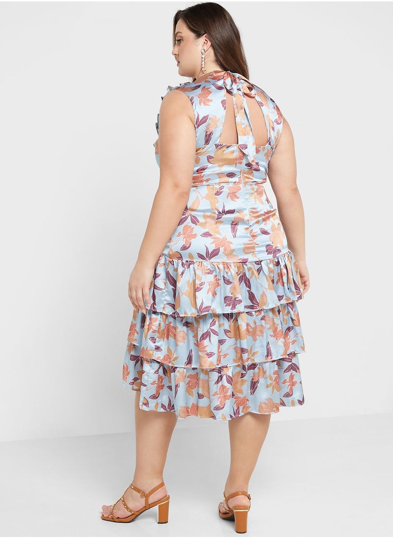 Anaya with Love Curve Floral Print Ruffle Detail Dress  - Image 2