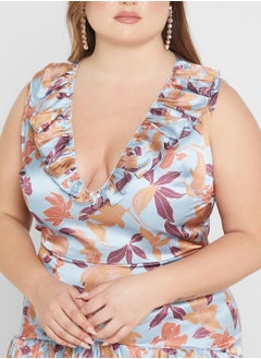 Anaya with Love Curve Floral Print Ruffle Detail Dress  - Image 3