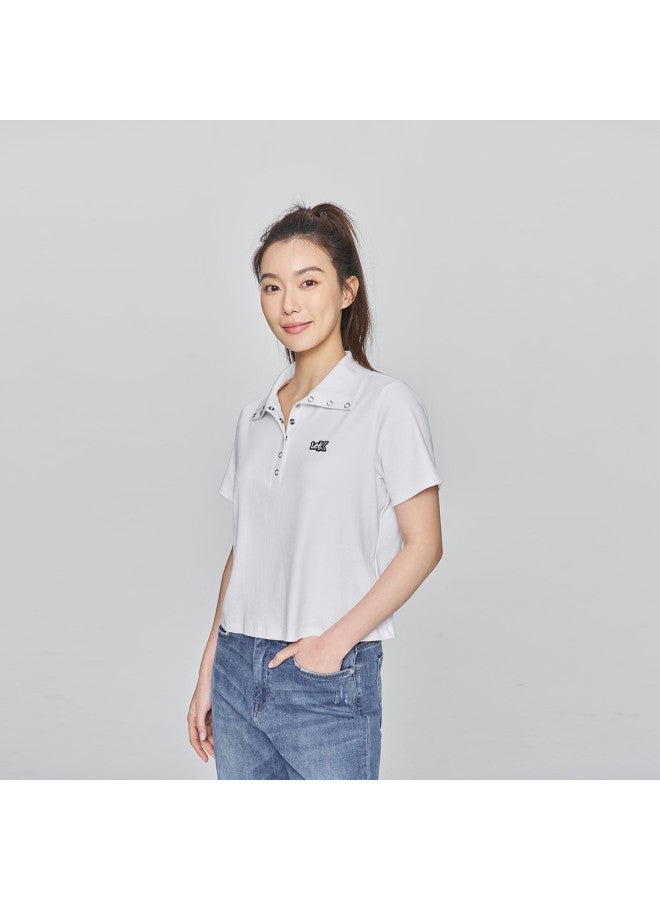 LEE 25 Early Spring New Slim Fit Turn-Down Collar Flash Logo Women'S Short-Sleeved Polo Shirt - Image 5