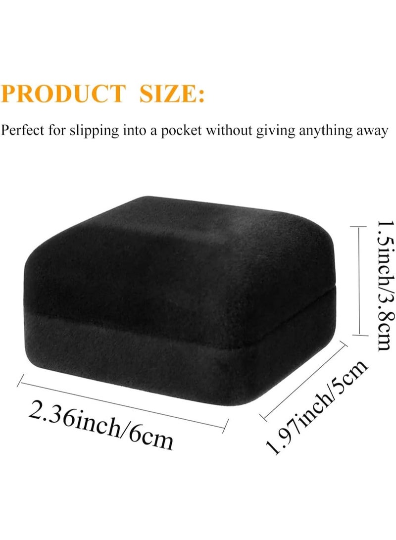Soofam Velvet Ring Box with LED Light, Jewelry Gift Box for Promise Engagement Wedding black. - Image 5