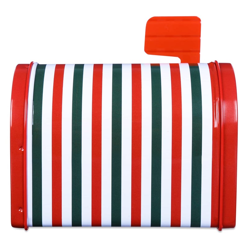 A Vintage Affair A Vintage Affair HOME DECOR Christmas Trunk Stripes Mini Post Box Design Rectangular Metal Storage Container Christmas Gifts Collection Utility Box For Kitchen - Image 4