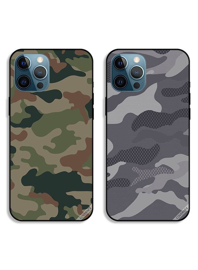 Covernex Two Cases For Apple iPhone 12 Pro Protective Covers Camouflage Patterns  - Image 1