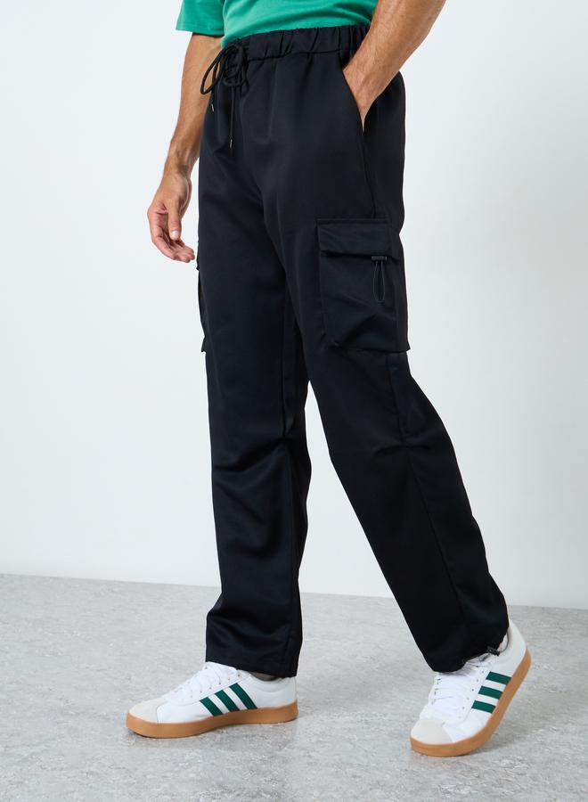 Take Two Styli Solid Wide Leg Cargo Pants - Image 1