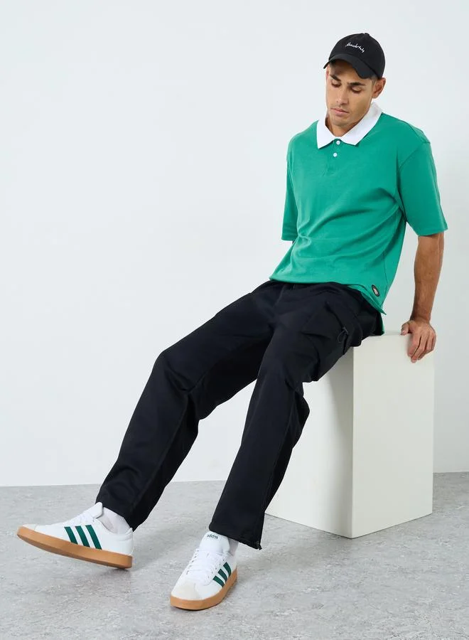 تايك تو Take Two Solid Wide Leg Cargo Pants
