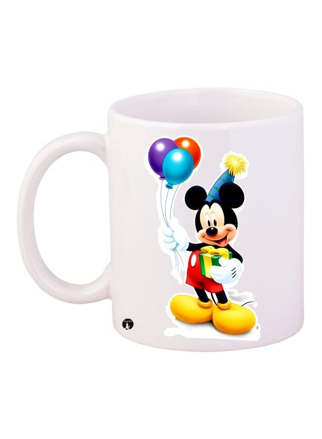 Mickey Mouse Printed Coffee Mug White/Black/Red 11ounce