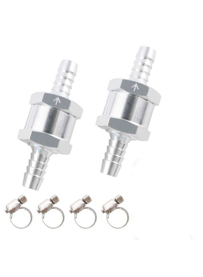 2PCS Non Return One Way Fuel Line Check Valve, Aluminium Alloy Car One-Way Inline Fuel Hose Check Valve for Fuel Line Petrol Diesel Fuel Oil Water (8mm) - Image 1