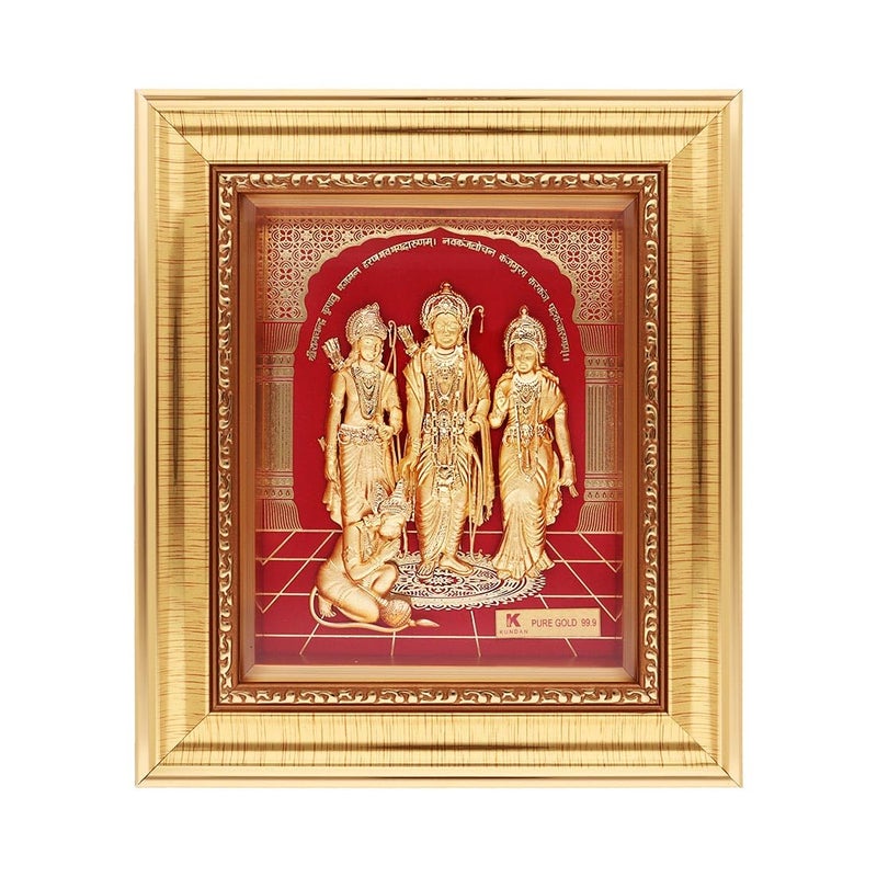 KUNDAN KUNDAN 24k Gold Foiled Handmade Ram Darbar Frame S2 16 185cm  - Image 1