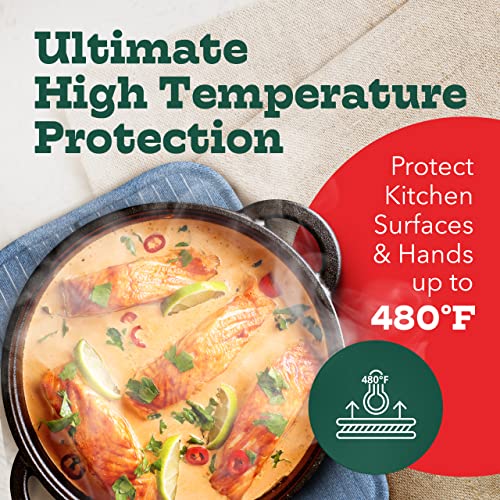 Big Red House - Silicone Pot Holders- Set of 2 Blue Denim- 10x3 - Heat Resistant Kitchen Protectors Hot Pans Baking Professional Grade Cooking Mitts - Image 2