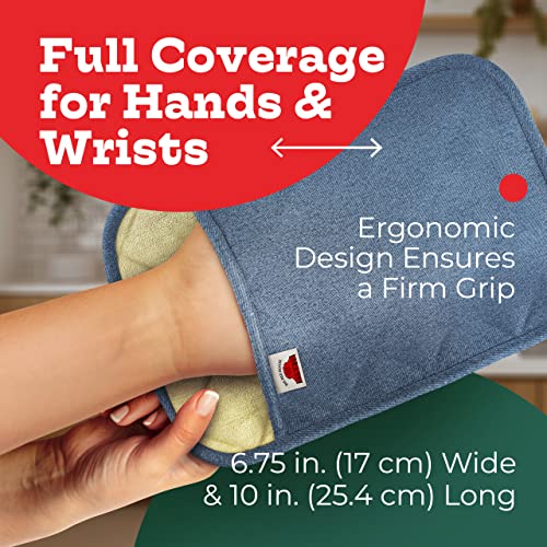 Big Red House - Silicone Pot Holders- Set of 2 Blue Denim- 10x3 - Heat Resistant Kitchen Protectors Hot Pans Baking Professional Grade Cooking Mitts - Image 4