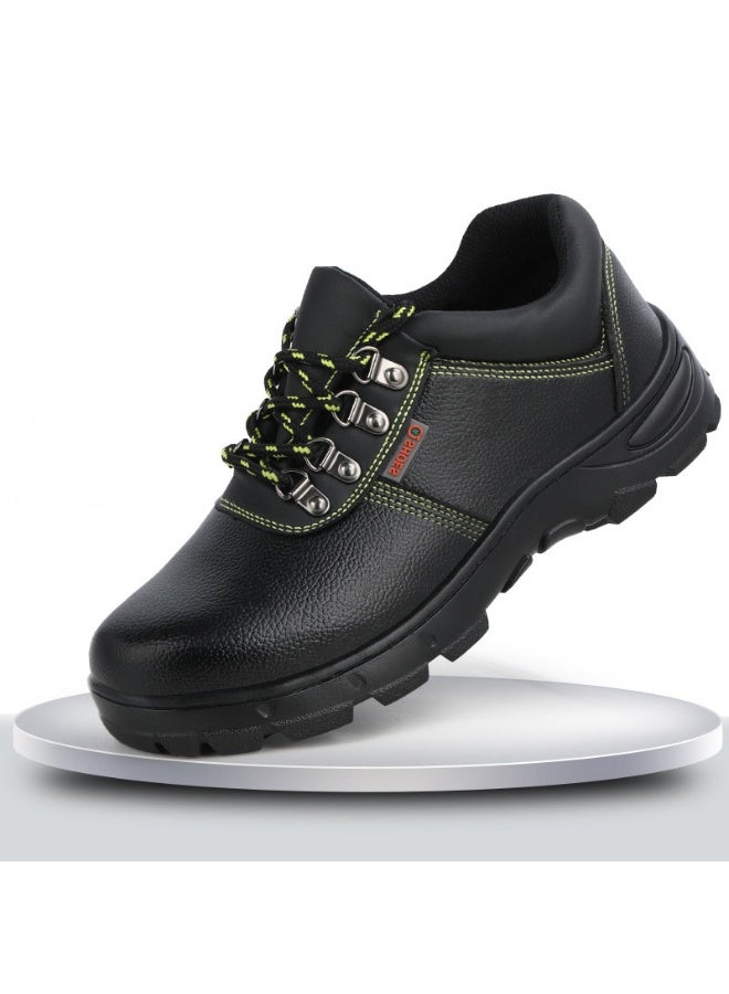 NIBEMINENT Male Leather Waterproof Protection Shoes Anti-puncture Durable Work Footwear Steel Toe Anti Smashing Safety Boot For Men - Image 1