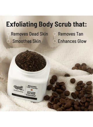 Exfoliating Body Scrub For Removing Tan & Dead Skin Cells | Rough & Bumpy Skin, Tanned & Pigmented Skin | For Smooth, Soft & Bright Skin | Natural AHAs | Coffee | For Men & Women | 75 - view 2