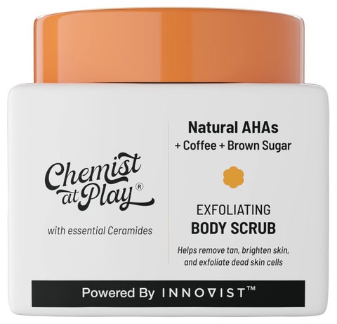 Exfoliating Body Scrub For Removing Tan & Dead Skin Cells | Rough & Bumpy Skin, Tanned & Pigmented Skin | For Smooth, Soft & Bright Skin | Natural AHAs | Coffee | For Men & Women | 75