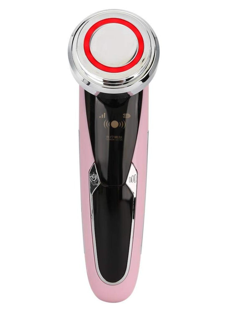 Facial Beauty Instrument, Face Skin Cleansing Rejuvenation Machine, Beauty Machine Face Lifting Instrument, Anti-Wrinkle Skin Care and Promoting Absorption of Cream, Pink