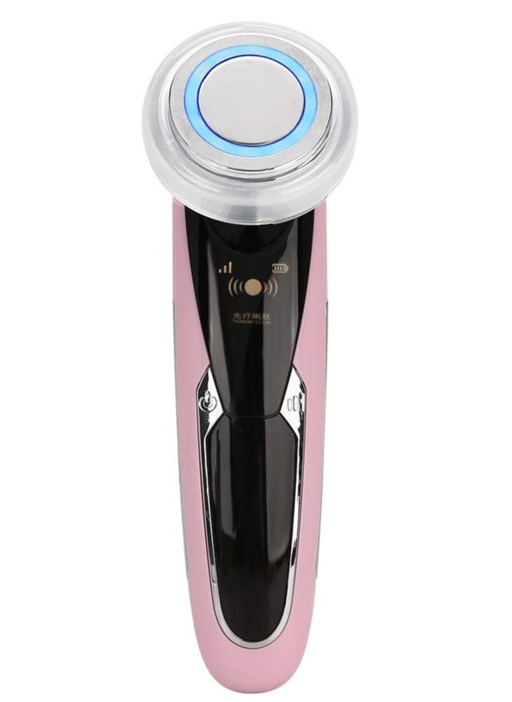 Facial Beauty Instrument, Face Skin Cleansing Rejuvenation Machine, Beauty Machine Face Lifting Instrument, Anti-Wrinkle Skin Care and Promoting Absorption of Cream, Pink